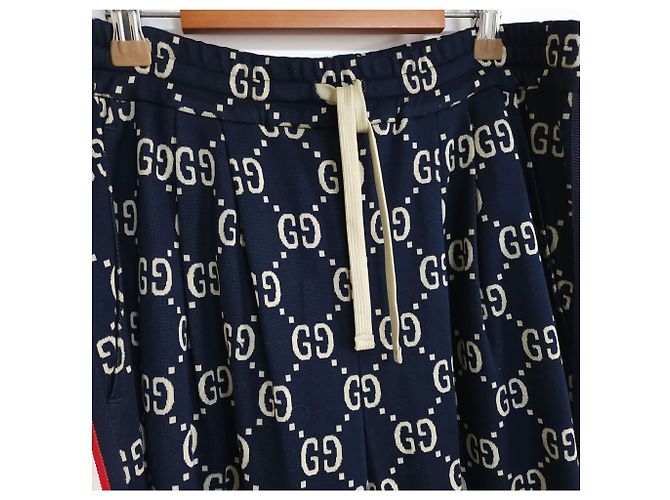 Gucci Navy GG Monogram Hose (Jogger/Hose) Blau - Ansicht 3