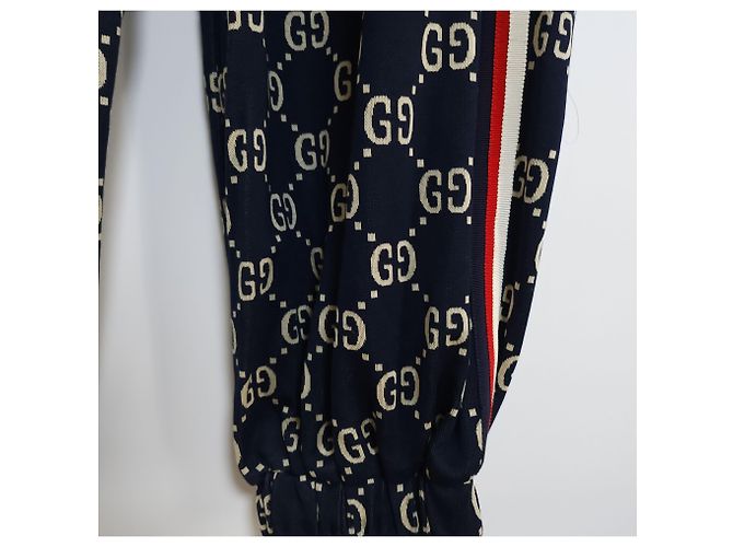 Gucci Navy GG Monogram Hose (Jogger/Hose) Blau - Ansicht 4
