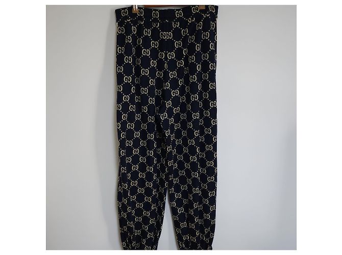 Gucci Navy GG Monogram Hose (Jogger/Hose) Blau - Ansicht 5