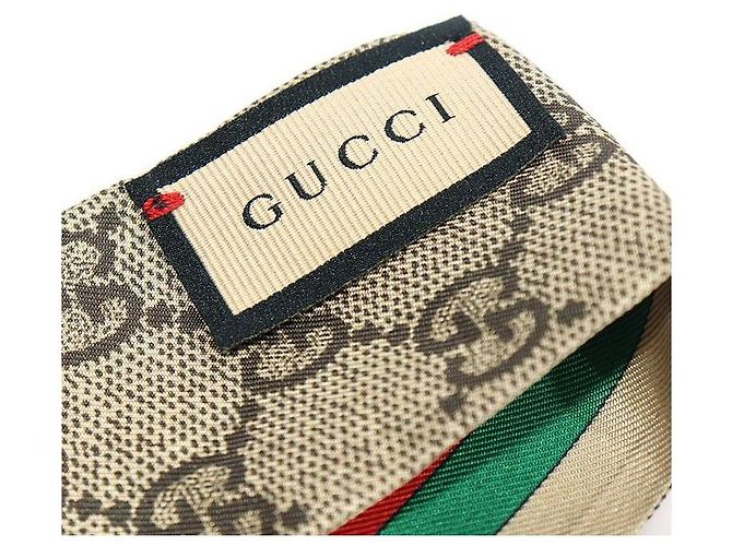 Gucci Pañuelo Twilly de seda con estampado Web entrelazado Castaño - vista 4