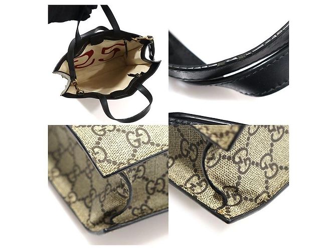 Gucci Tote GG Supreme Canvas Kingsnake Marrone - vista 6