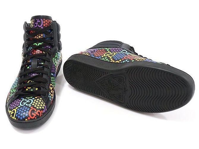 Gucci High-Top-Sneaker für Herren aus schwarzem GG Supreme Canvas Psychedelic Ace - Ansicht 5