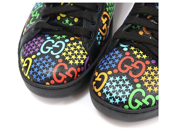 Gucci High-Top-Sneaker für Herren aus schwarzem GG Supreme Canvas Psychedelic Ace - Ansicht 6