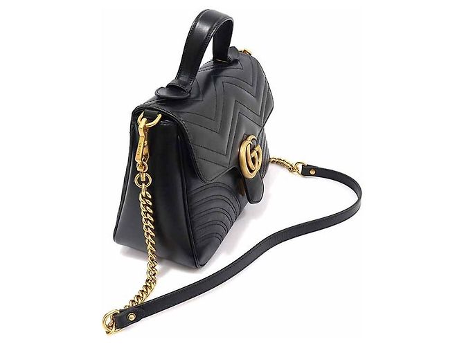 Gucci Borsa Small Matelassé GG Marmont Black Nero - vista 3