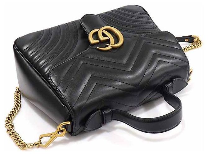 Gucci Borsa Small Matelassé GG Marmont Black Nero - vista 4