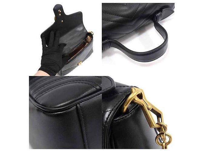 Gucci Borsa Small Matelassé GG Marmont Black Nero - vista 6