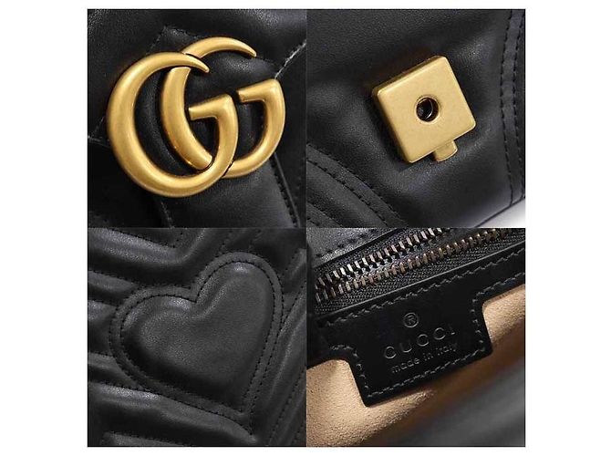 Gucci Borsa Small Matelassé GG Marmont Black Nero - vista 7