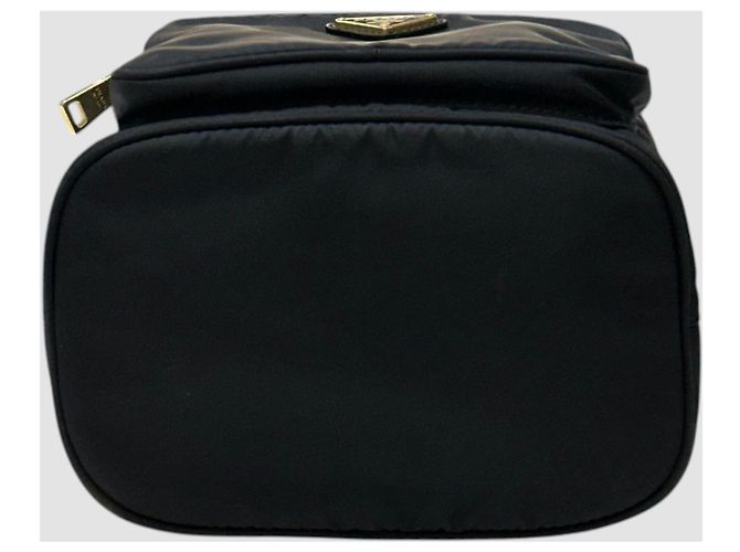 Prada Borsa a secchiello in Re-Nylon nera con finiture dorate Nero - vista 7