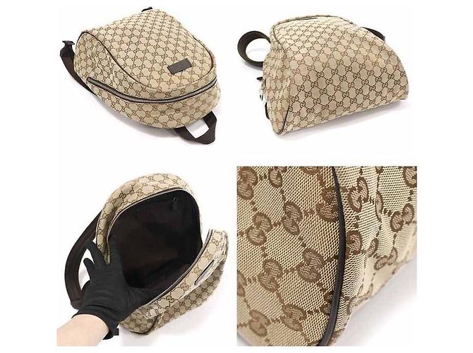 Gucci GG Supreme Jacquard Canvas Rucksack Braun - Ansicht 5
