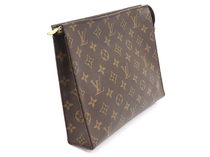 Louis Vuitton Pochette Toilette Monogram Canvas Clutch Marrone - vista 3
