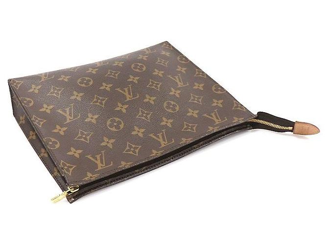 Louis Vuitton Pochette Toilette Monogram Canvas Clutch Marrone - vista 4