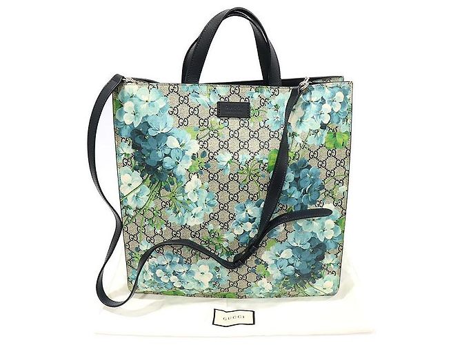 Gucci Tote GG Supreme Canvas Bloom Print Marrone - vista 2