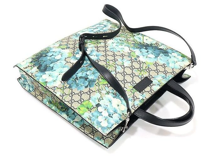 Gucci Tote GG Supreme Canvas Bloom Print Marrone - vista 4