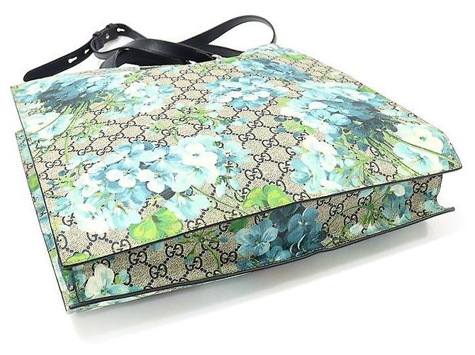 Gucci Tote GG Supreme Canvas Bloom Print Marrone - vista 5