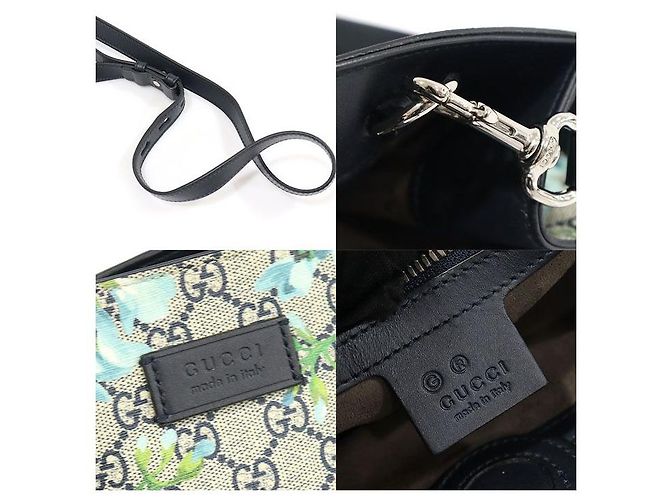 Gucci Tote GG Supreme Canvas Bloom Print Marrone - vista 7
