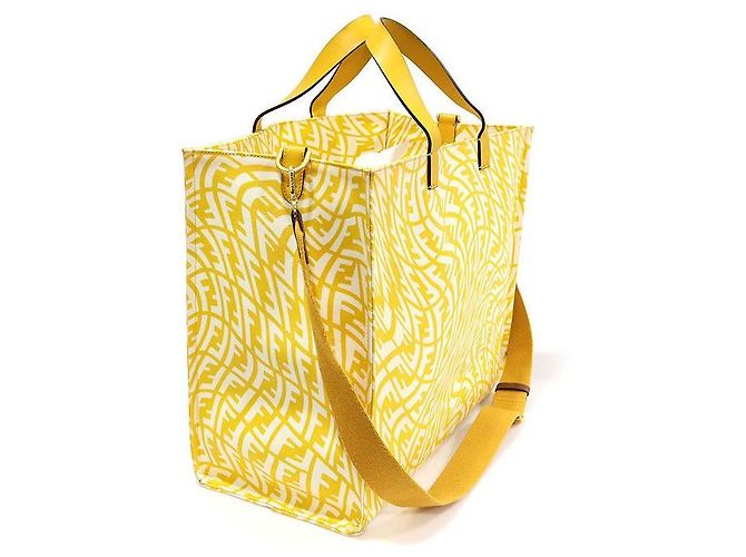 Fendi Gelber Canvas FF Vertigo Print Shopper Tote Bag - Ansicht 2