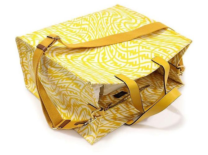Fendi Gelber Canvas FF Vertigo Print Shopper Tote Bag - Ansicht 3