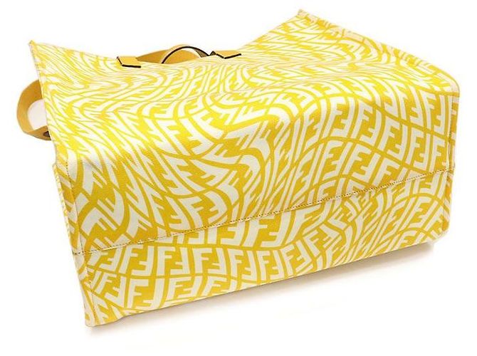 Fendi Gelber Canvas FF Vertigo Print Shopper Tote Bag - Ansicht 4