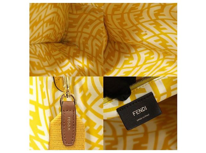 Fendi Gelber Canvas FF Vertigo Print Shopper Tote Bag - Ansicht 7