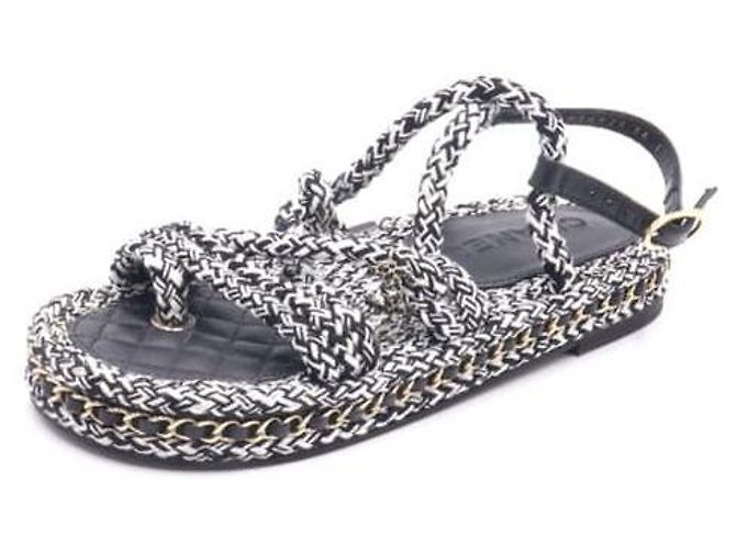 Chanel Damen-Sandalen mit CC Logo Seilriemen Saison - Ansicht 2