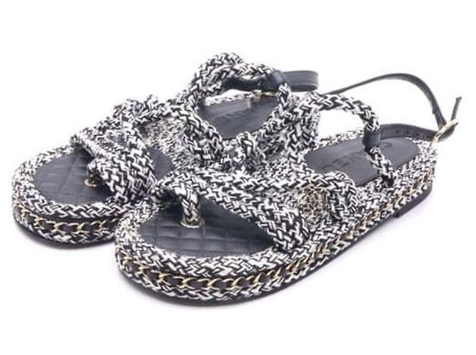 Chanel Damen-Sandalen mit CC Logo Seilriemen Saison - Ansicht 3