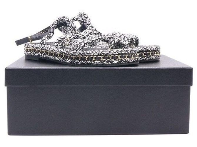 Chanel Damen-Sandalen mit CC Logo Seilriemen Saison - Ansicht 7