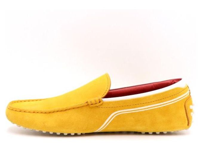 Tod's Mocassini da guida da uomo in scamosciato giallo - vista 4