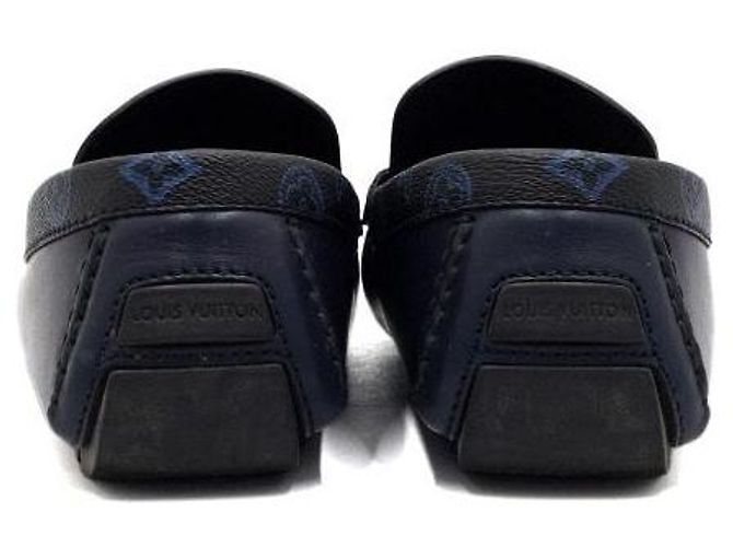 Louis Vuitton Mocassini Monte Carlo in pelle monogrammata blu navy da uomo - vista 6
