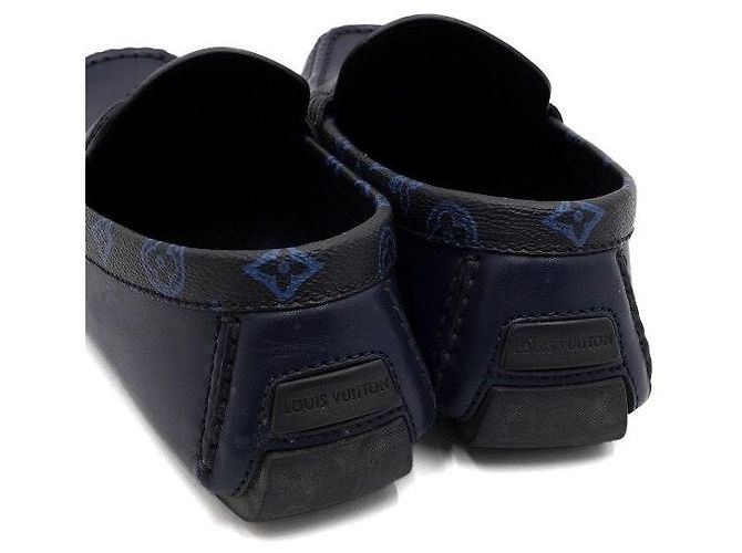Louis Vuitton Mocassini Monte Carlo in pelle monogrammata blu navy da uomo - vista 7