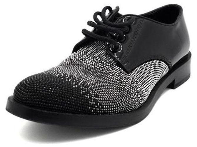 Jimmy Choo Mocassini Oxford stringati con borchie in vernice nera Nero - vista 2