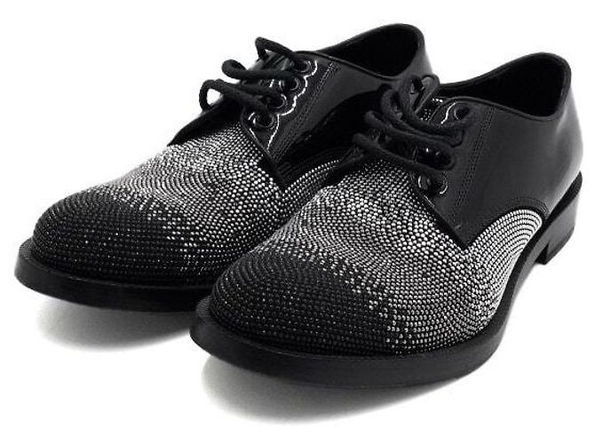 Jimmy Choo Mocassini Oxford stringati con borchie in vernice nera Nero - vista 3