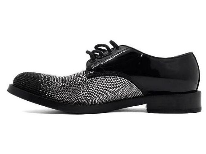 Jimmy Choo Mocassini Oxford stringati con borchie in vernice nera Nero - vista 4