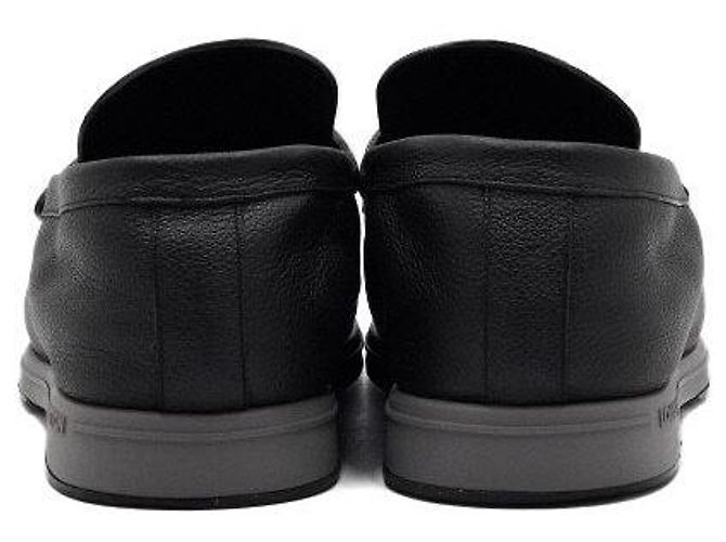 Louis Vuitton Mocassini Estate in pelle nera con logo argento da uomo Nero - vista 7