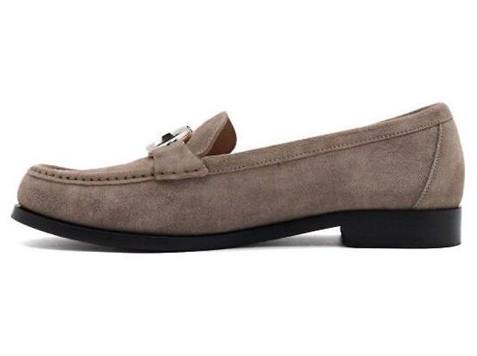 Salvatore Ferragamo Mocassini da donna in scamosciato con logo Gancini argento - vista 4
