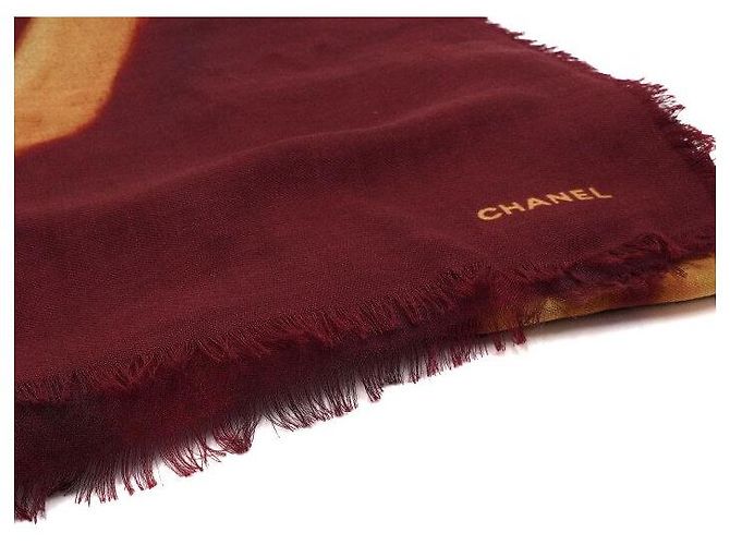 Chanel Sciarpa in cashmere con motivo a cavallo da donna Rosso - vista 2