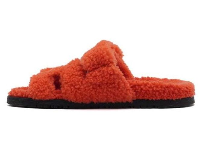 Hermès Sandali e pantofole Cifre in shearling da donna - vista 4