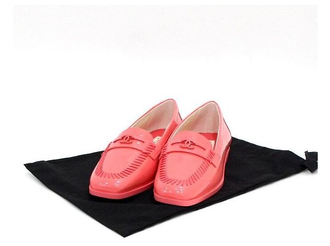 Chanel Mocassini CC in vernice rosa da donna - vista 10