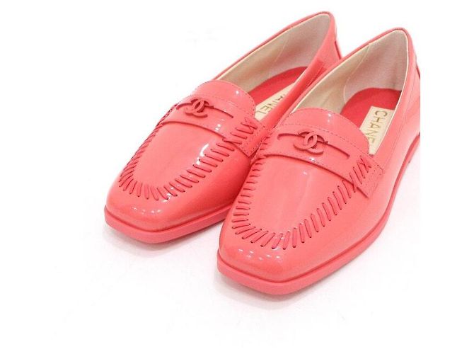 Chanel Mocassini CC in vernice rosa da donna - vista 6