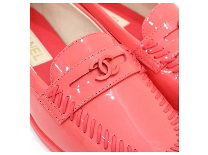 Chanel Mocassini CC in vernice rosa da donna - vista 7