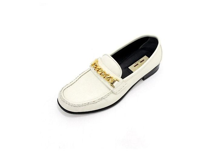 Gucci Mocassini da donna in pelle bianca con catena Bianco - vista 2