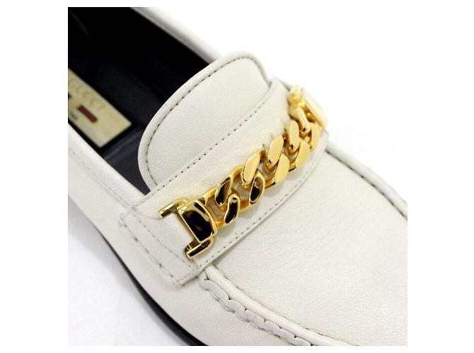 Gucci Mocassini da donna in pelle bianca con catena Bianco - vista 6
