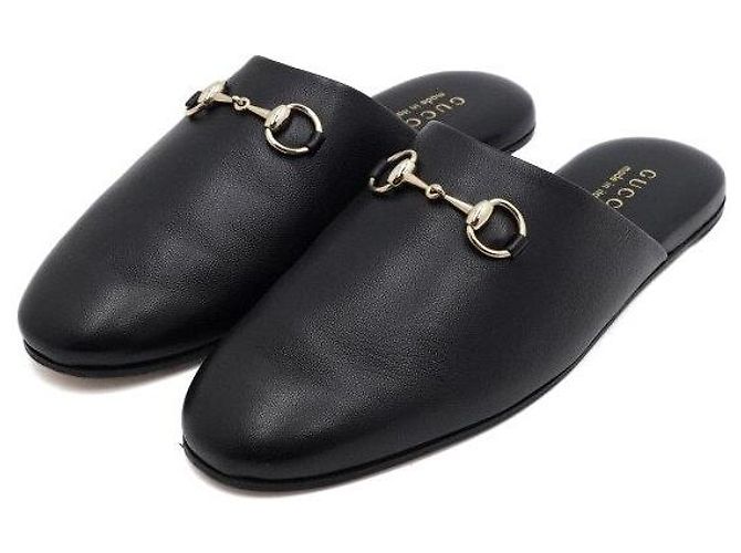 Gucci Mule da donna in pelle nera con mors GG - vista 3