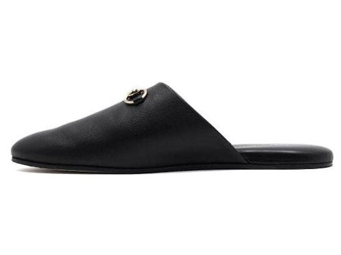 Gucci Mule da donna in pelle nera con mors GG - vista 4