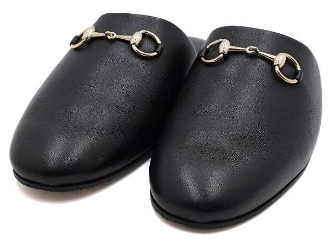 Gucci Mule da donna in pelle nera con mors GG - vista 5