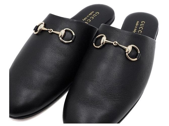 Gucci Mule da donna in pelle nera con mors GG - vista 6