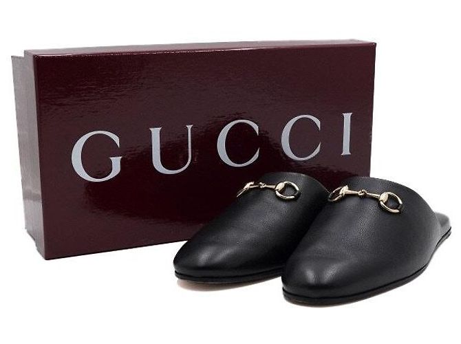 Gucci Mule da donna in pelle nera con mors GG - vista 8