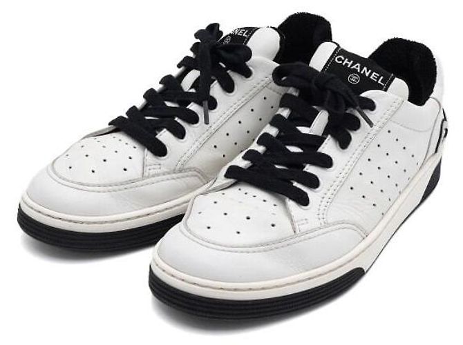 Chanel Sneakers bianche con lacci da uomo Rosso - vista 3