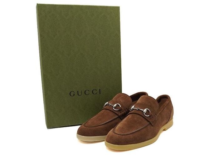 Gucci Mocassini da uomo in scamosciato marrone con morsetto - Ansicht 8