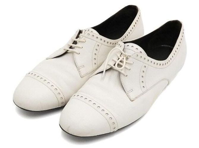 Hermès Scarpe stringate wingtip da donna in pelle bianca Bianco - vista 3