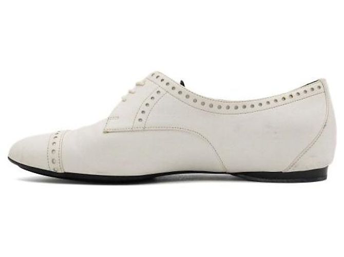 Hermès Scarpe stringate wingtip da donna in pelle bianca Bianco - vista 4